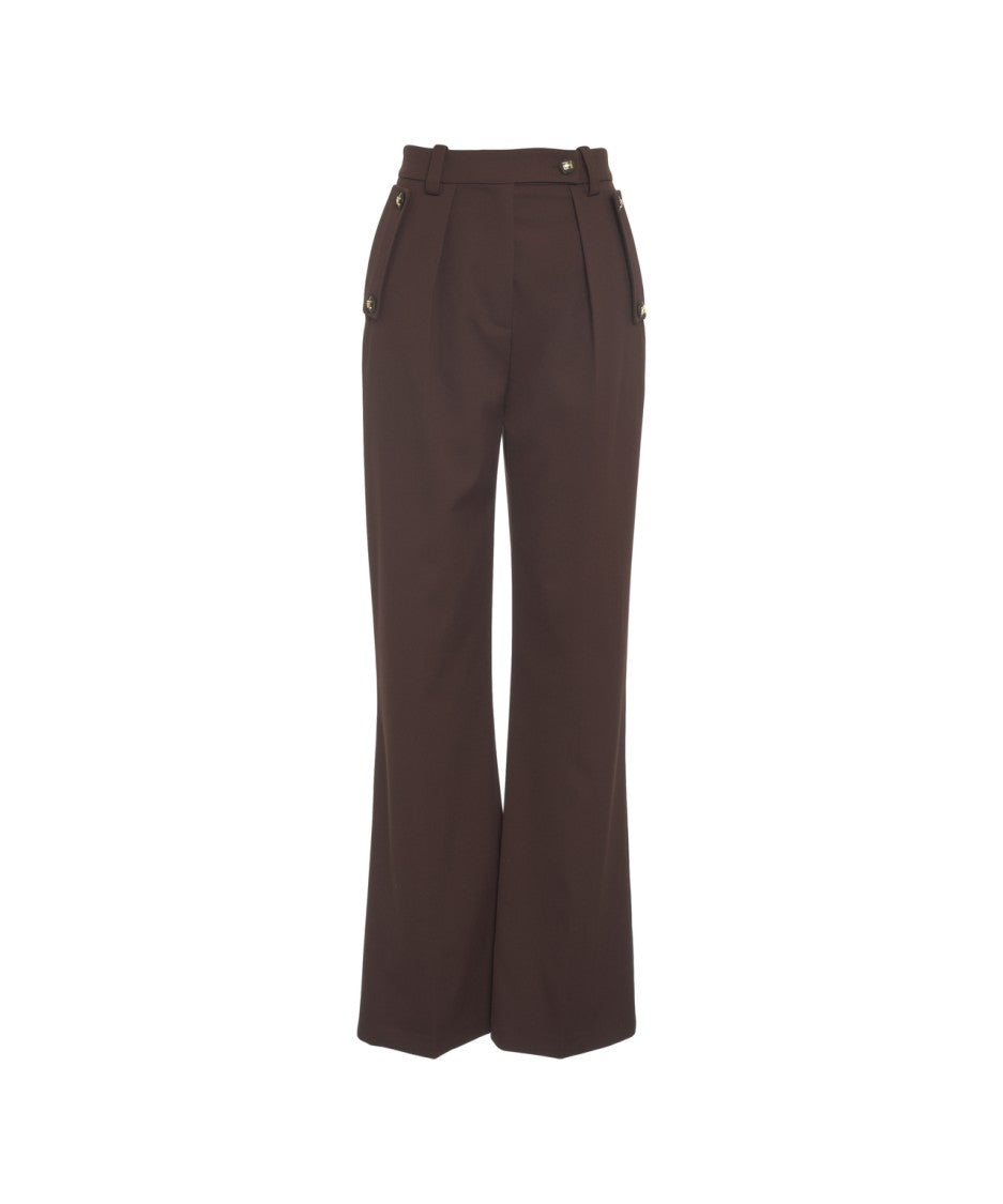 Elisabetta Franchi Pleated Palazzo Pants