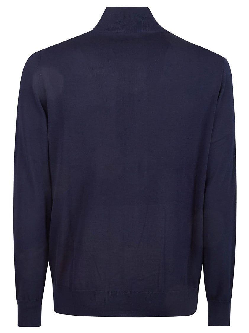 Ballantyne Plain Full Zip Cotton Cardigan