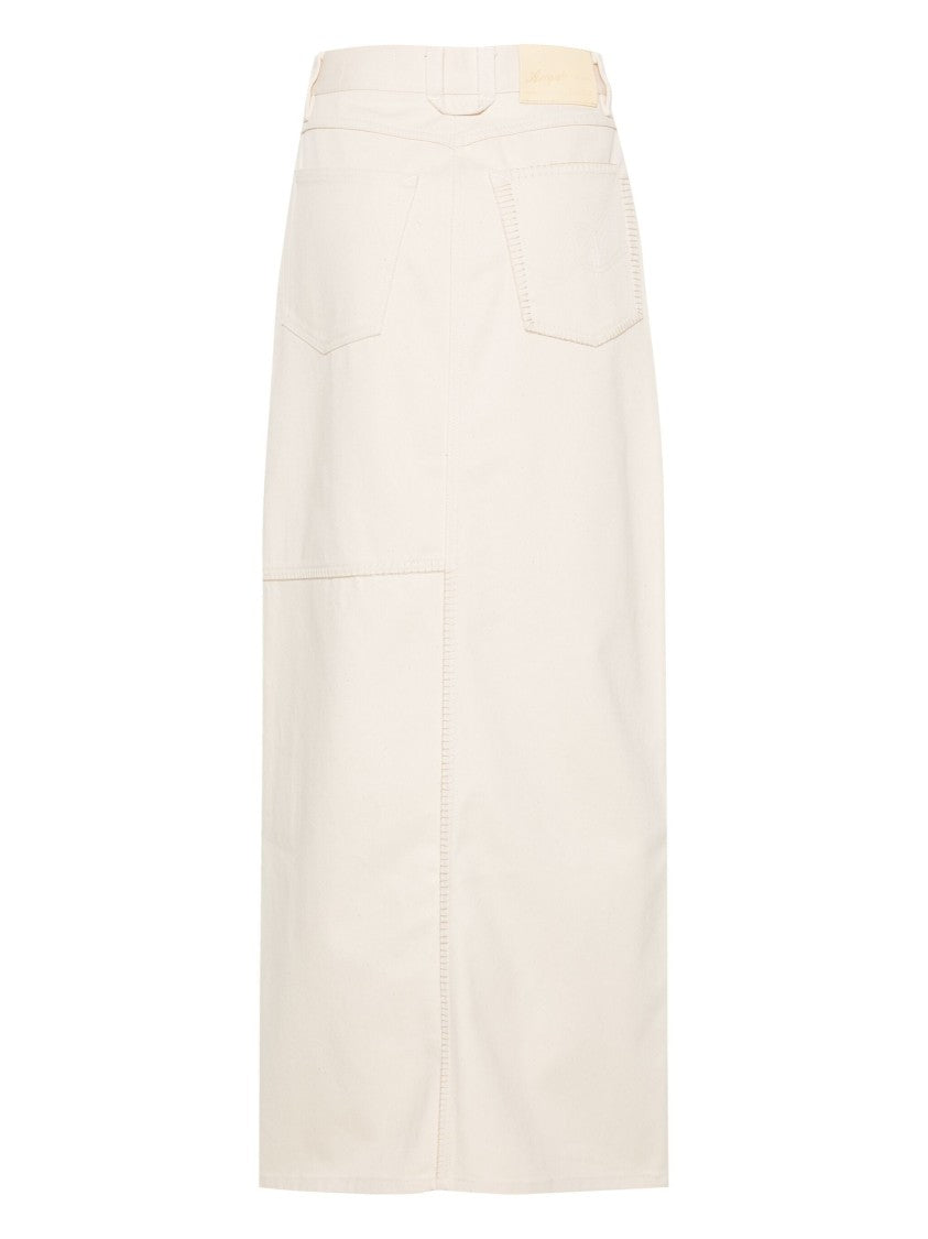 Axel Arigato Midi-Length Cotton Skirt With Front Slit And Five-Pocket Design