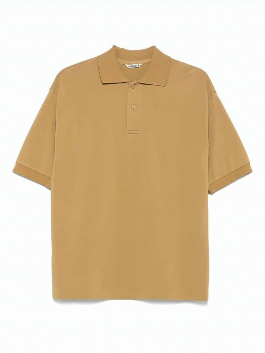 Auralee Boxy Fit Brown Polo Shirt