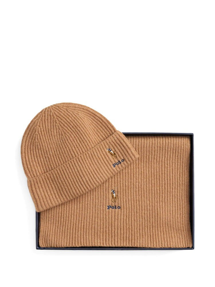 Polo Ralph Lauren Ribbed Knit Hat And Scarf Gift Box Set