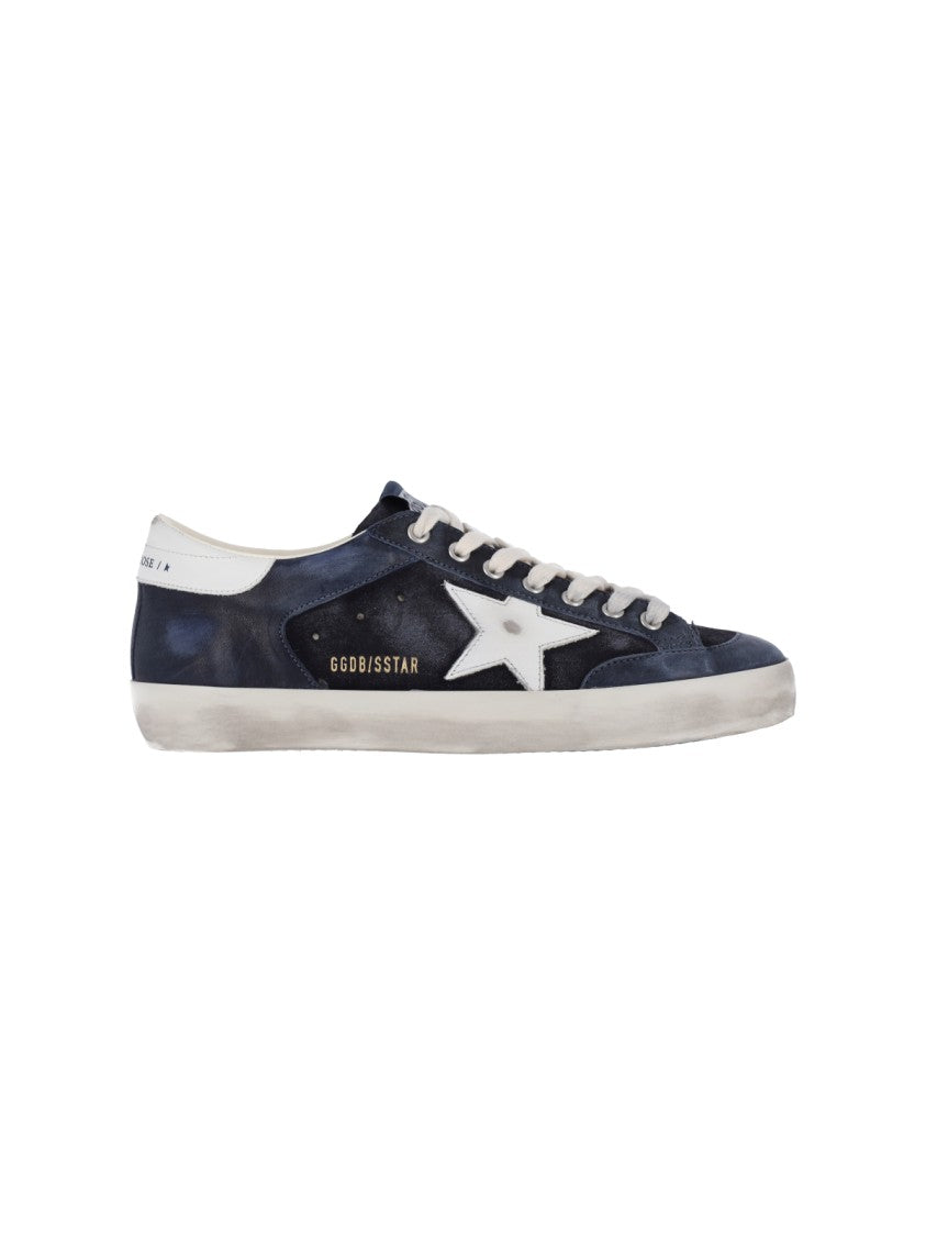 Golden Goose Navy Suede Super Star Sneakers