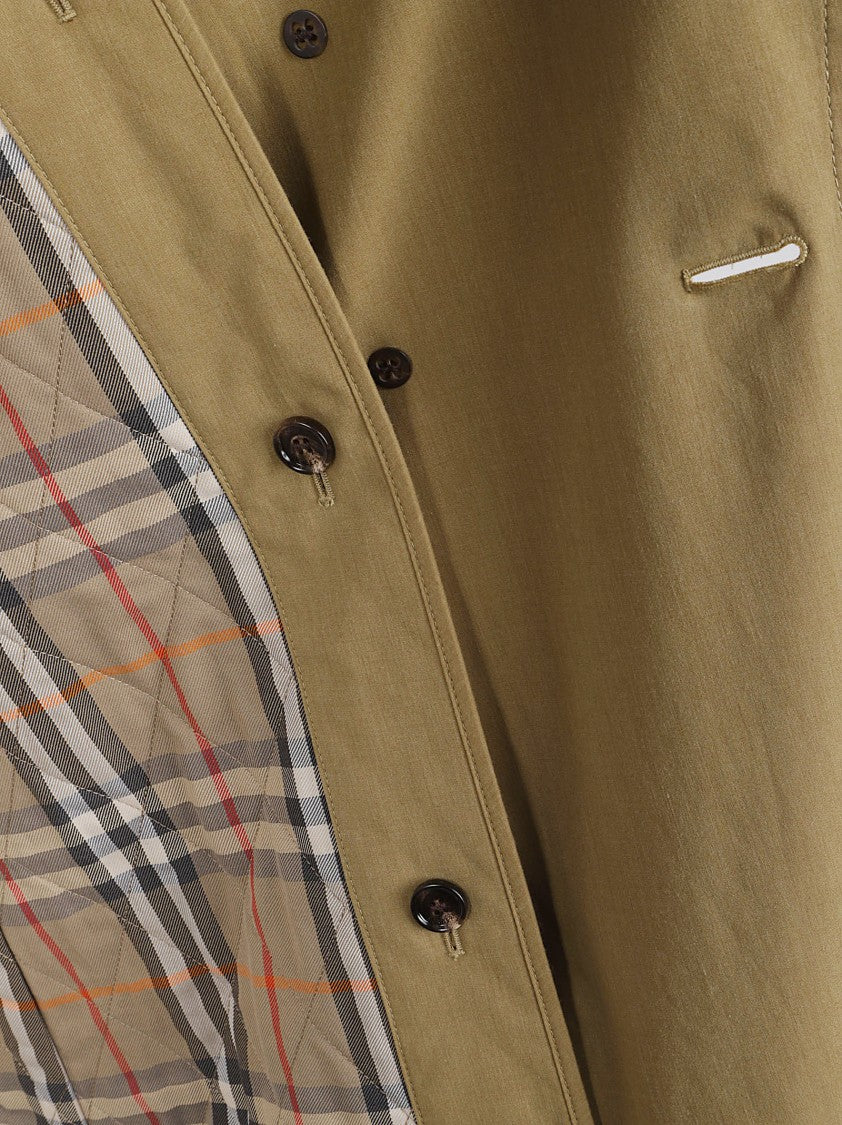 Burberry Long Brown Trench Coat With Removable Belt And Signature Check Lining