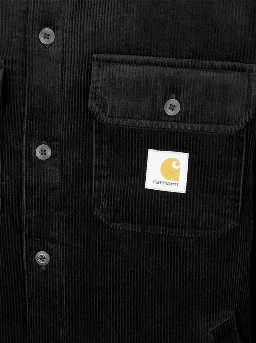 Carhartt Wip Black Corduroy Shirt Jacket With Classic Collar