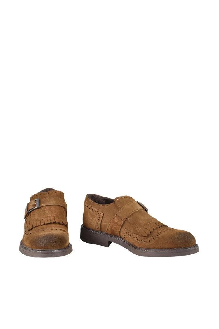 Roy Job S Brown Brogue Leather Monk Shoes