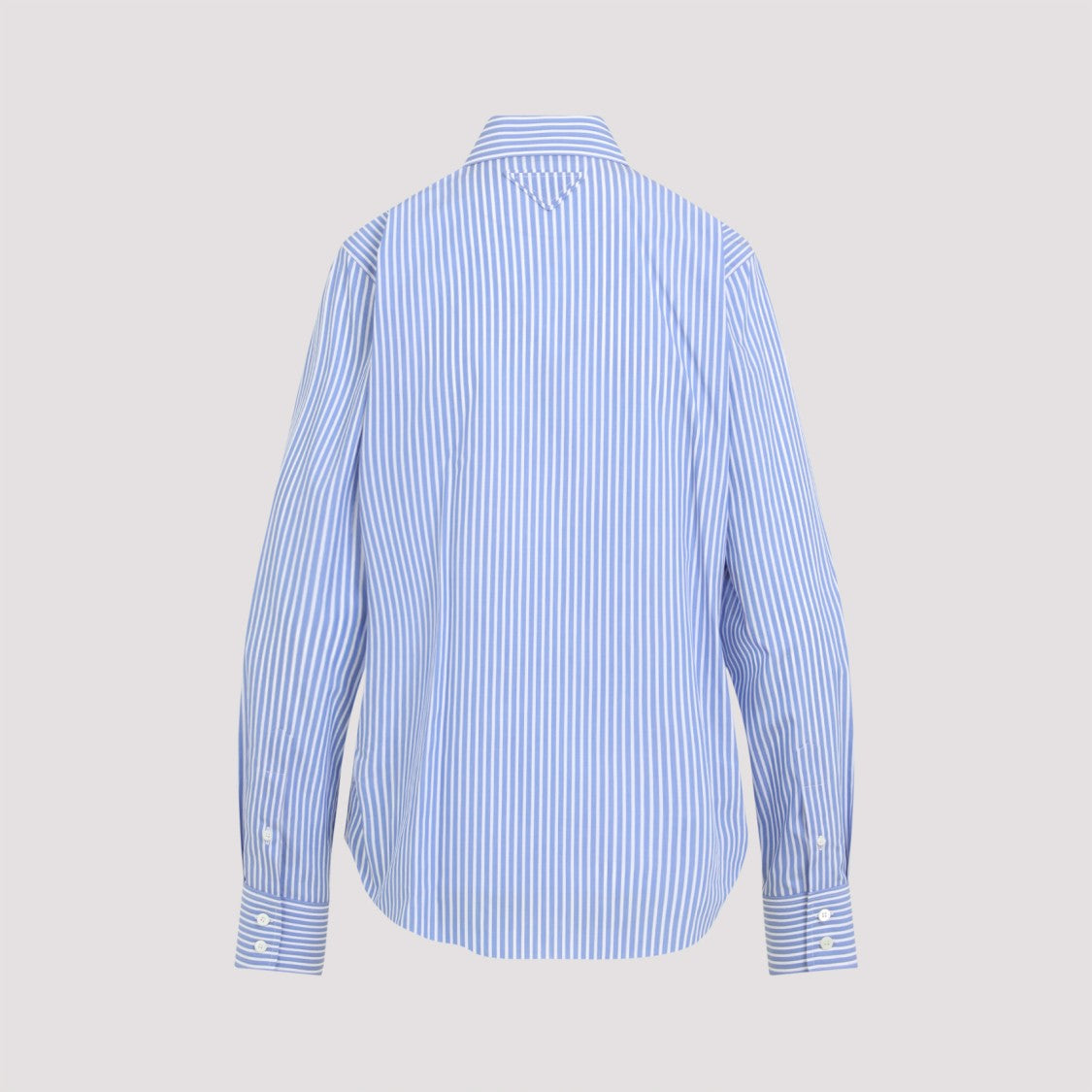 Prada Tailored Blue Cotton Shirt With Embellished Collar