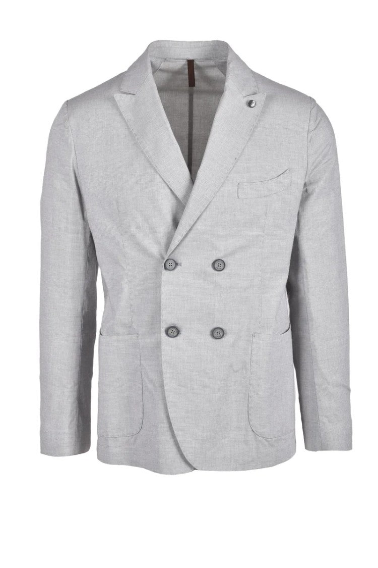 Laboratori Italiani Grey Tailored Jacket With Double-Breasted Front