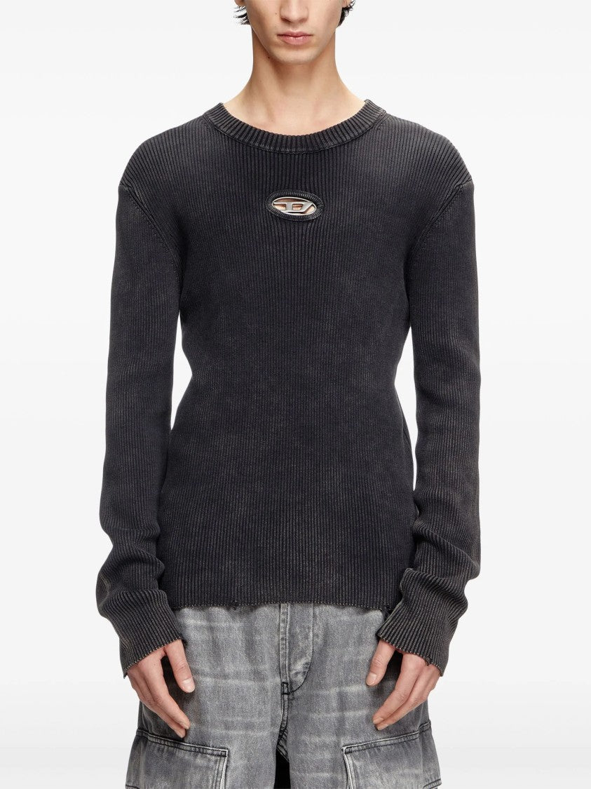 Diesel Black K-Darin-D Ribbed Oval Cut-Out Top
