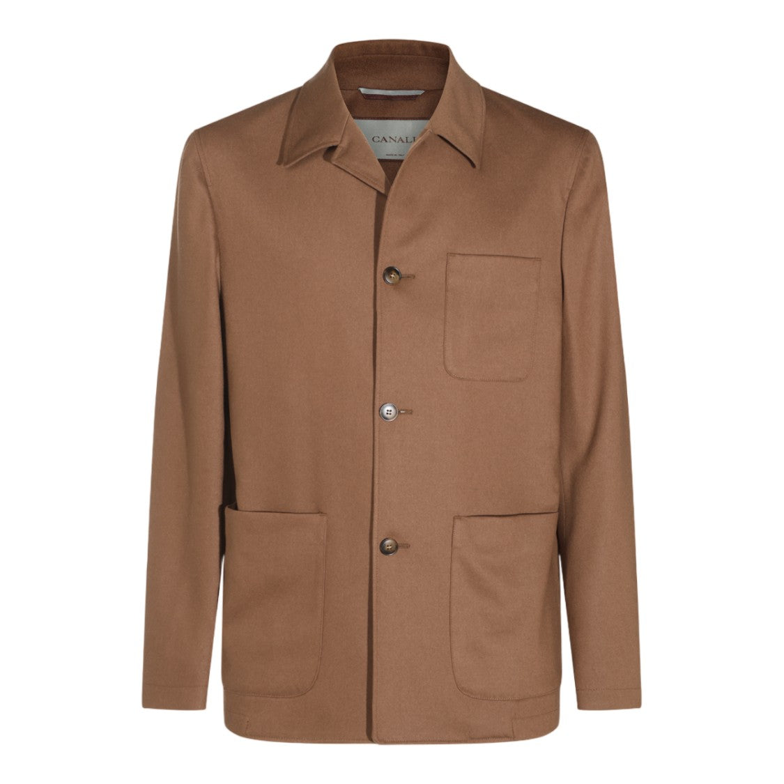 Canali Structured Medium-Brown Three Patch Pocket Jacket