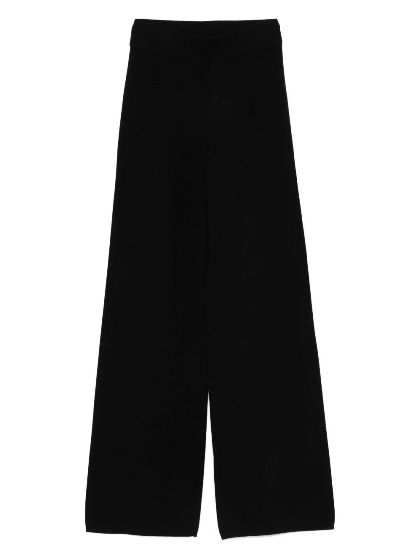 Max Mara Wide Leg Trousers In Soft Linen-Knit Viscose Blend