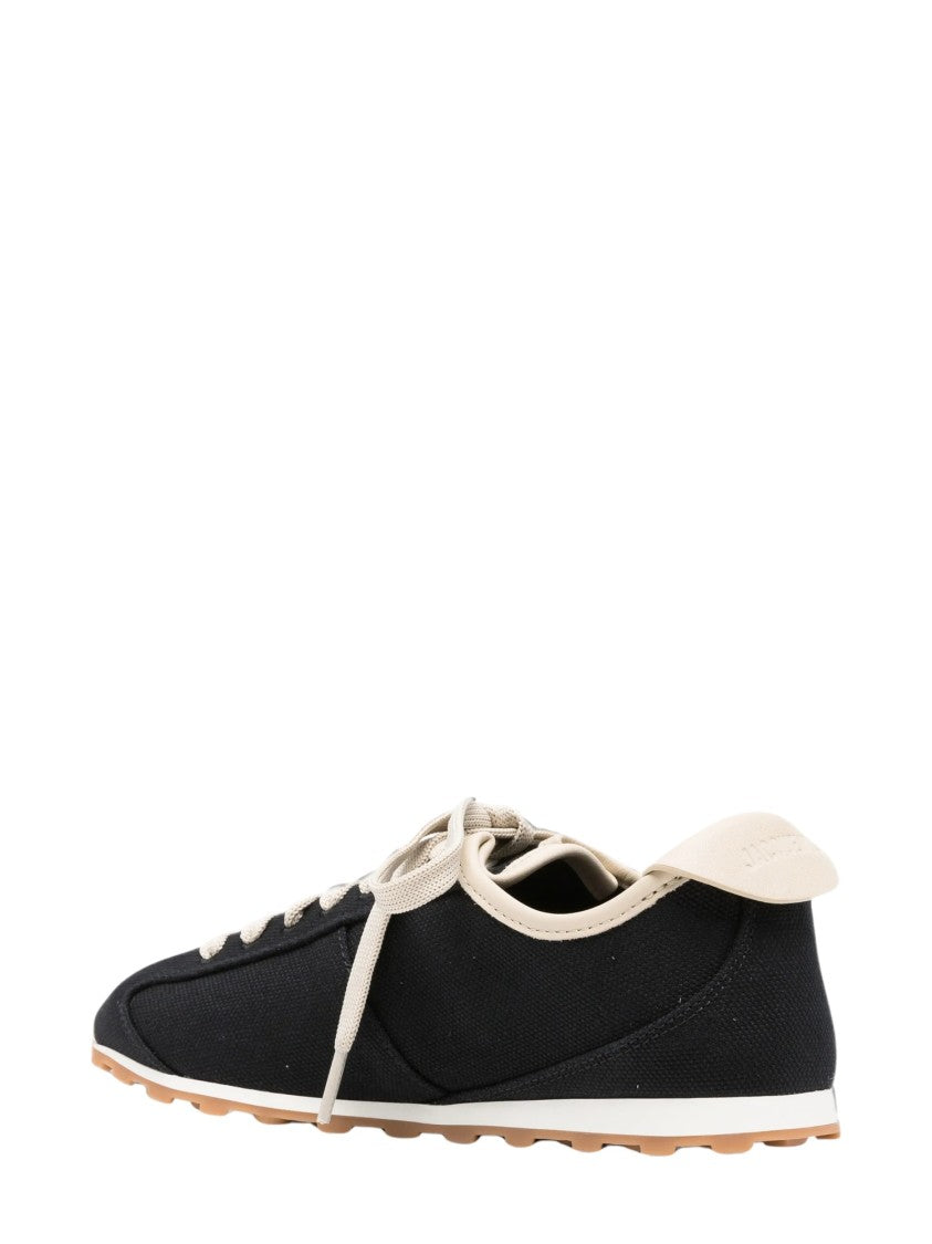 Jacquemus Black Canvas Sneakers With Rounded Toe