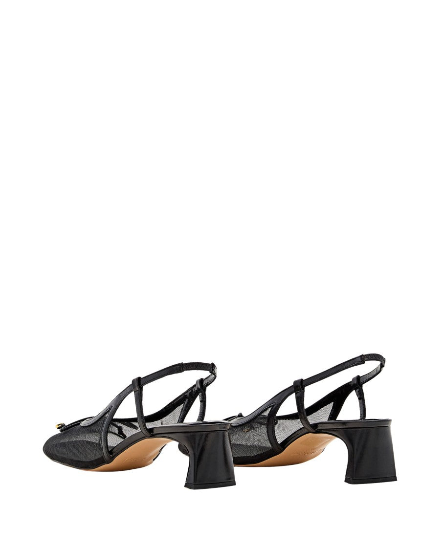 Odissi Modern Mesh Slingback Shoes With Bow Detail