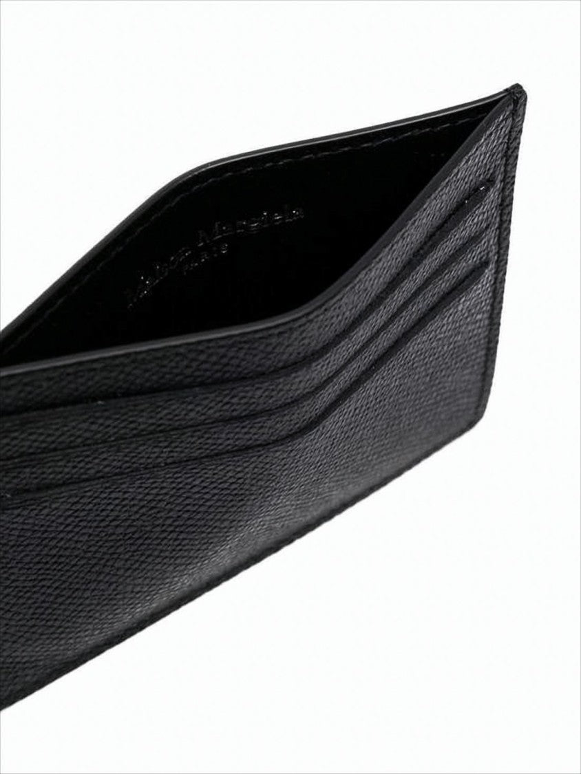 Maison Margiela Textured Calf Leather Cardholder With Signature Stitching