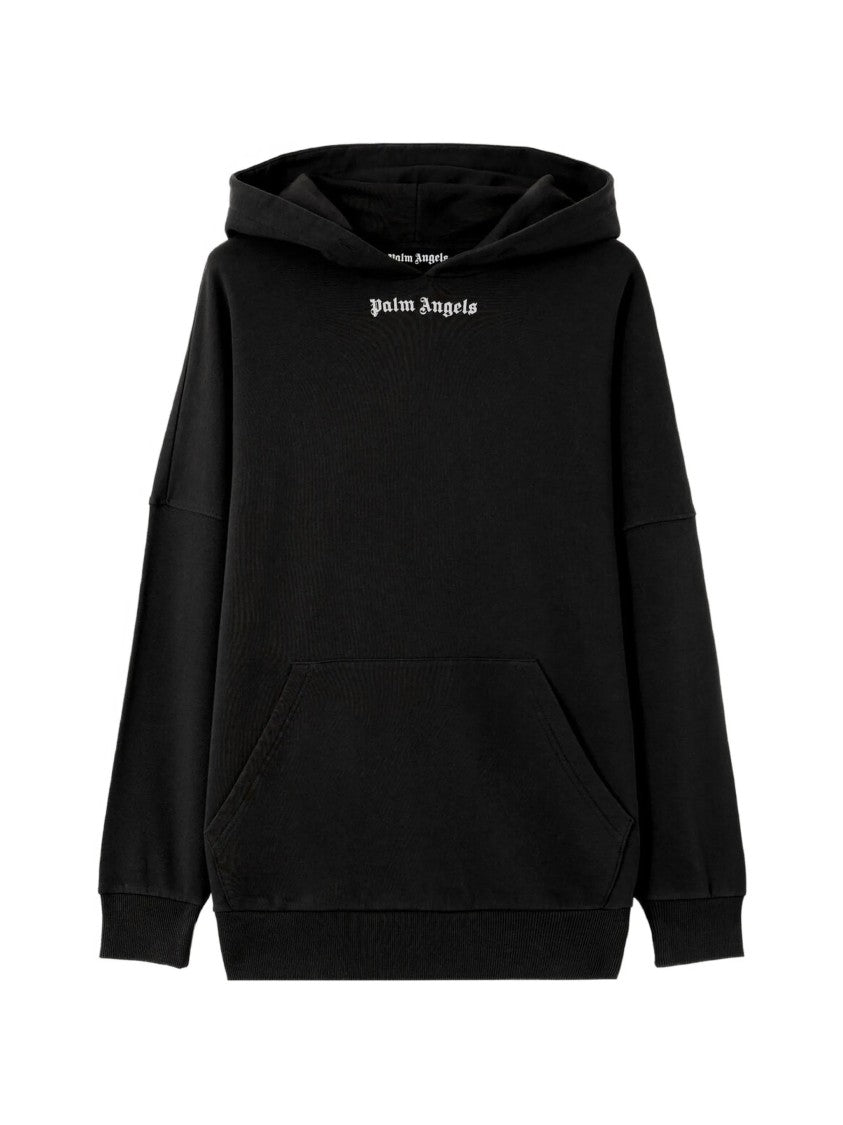 Palm Angels Black Classic Logo Over Cotton Hoodie