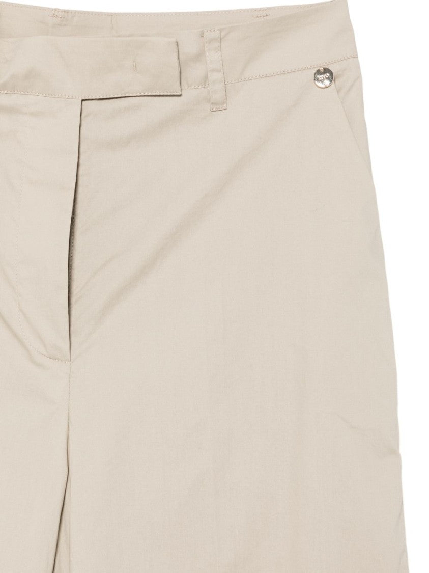 Liu Jo Beige Cotton Buttoned Wide-Leg Pants