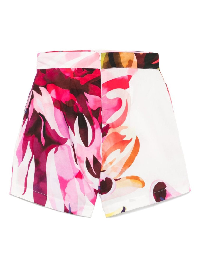 Amotea Abstract Floral Shorts With Tailored Fit