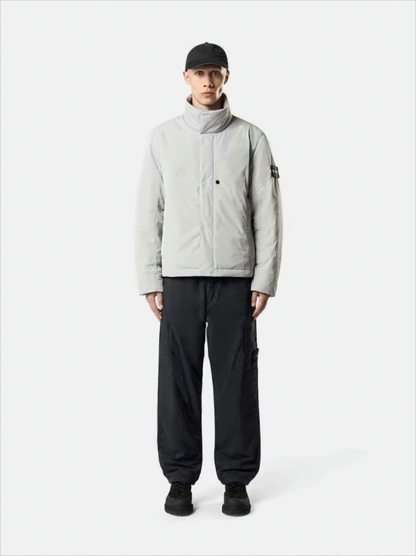 Stone Island Boxy Cropped Jacket With High Stand Collar