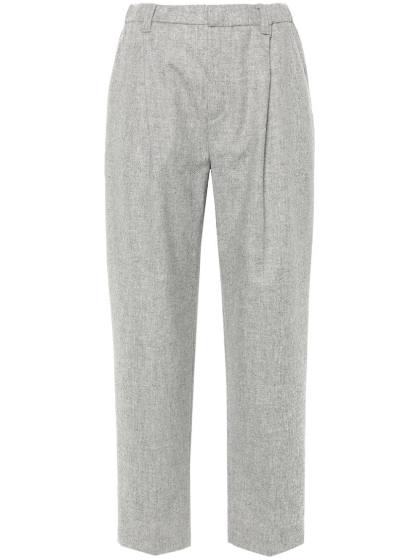 Brunello Cucinelli High-Waisted Tailored Trousers With Pleated Front