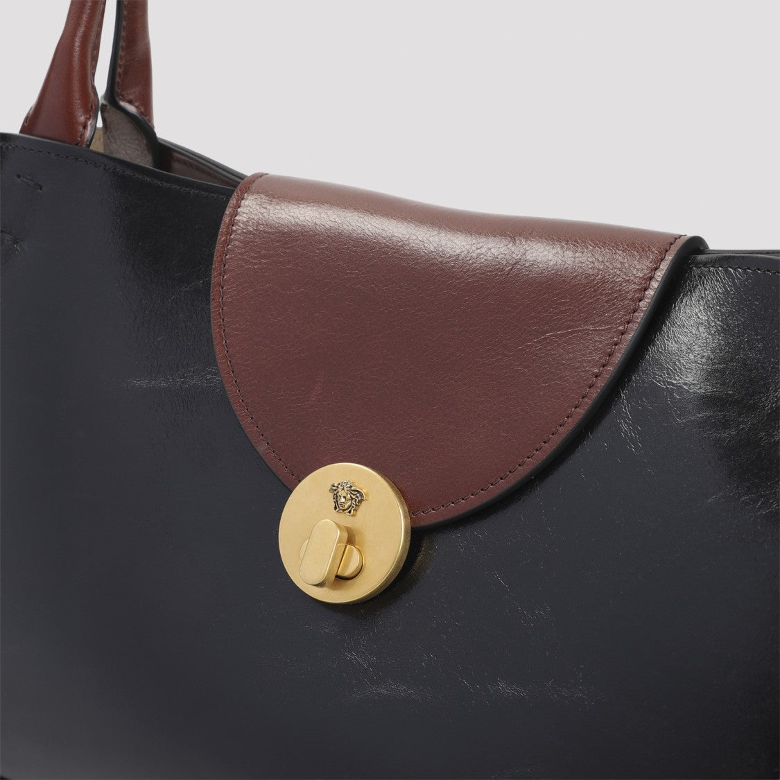 Versace Smooth Leather Shoulder Bag