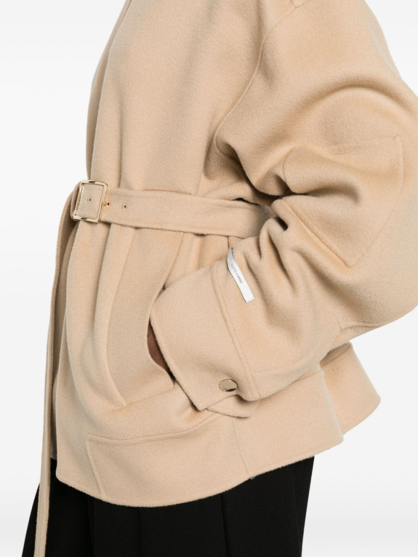 Sportmax Black Boxy Zip-Up Patch Pockets Jacket