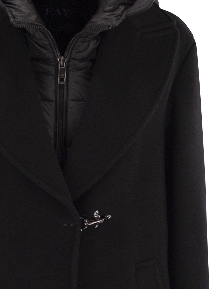 Fay Double Front Coat In Wool And Cashmere