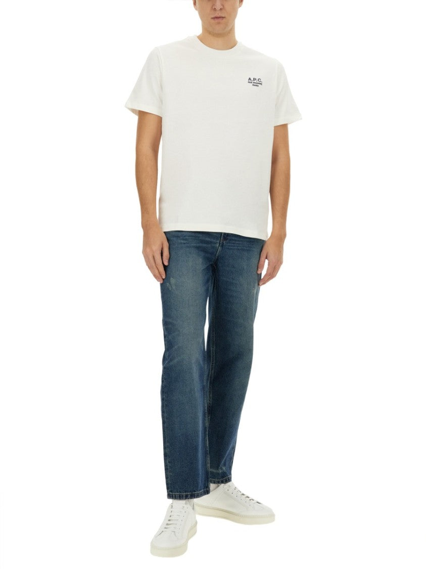 A.P.C. Minimalist White T-Shirt In 100% Organic Cotton