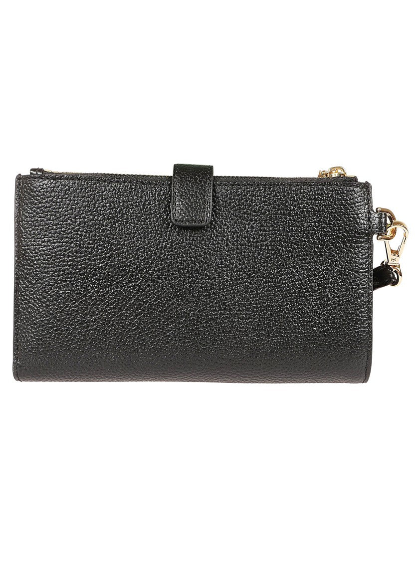 Michael Kors Jet Set Black Grained Leather Compact Wallet
