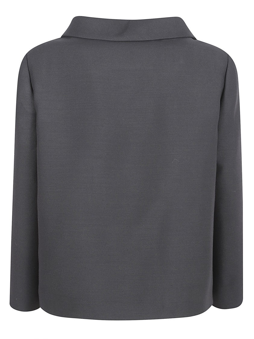 Valentino Garavani Short Black Jacket With Concealed Closure