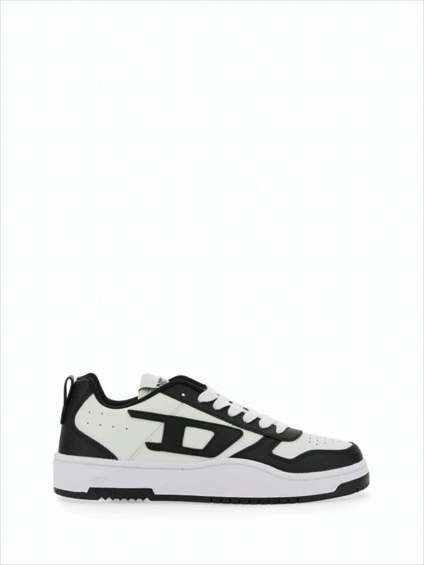Diesel Low-Top White Sneakers With Perforated Detailing