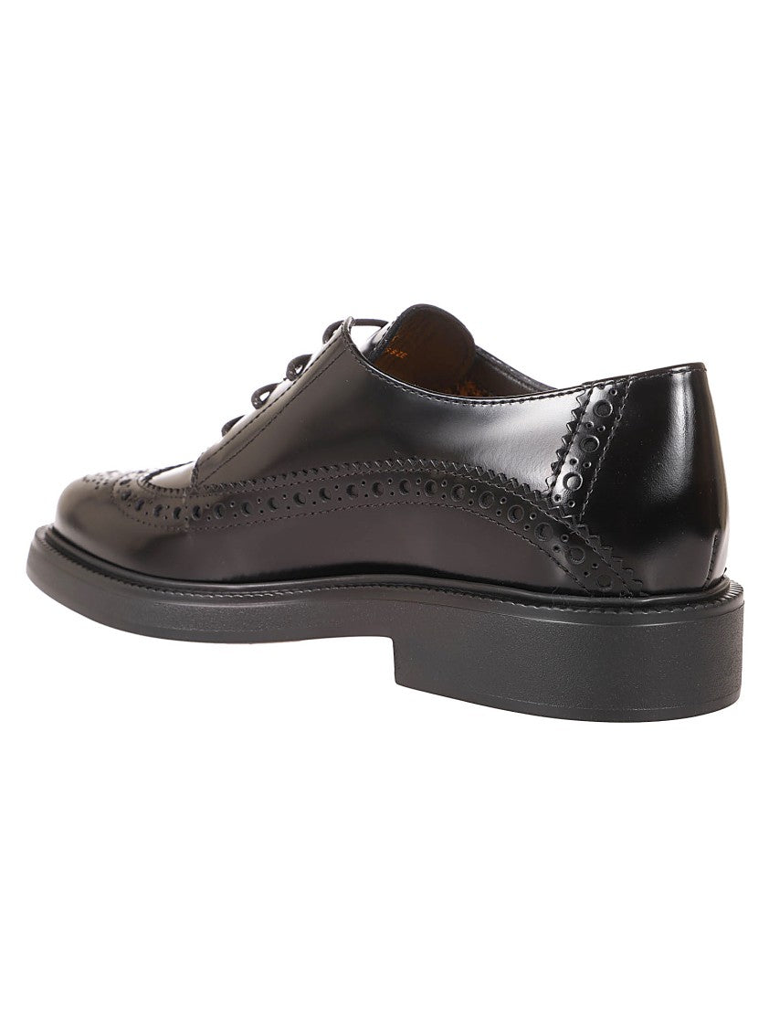 Tod's Brogue Detail Leather Shoes With Sturdy Sole