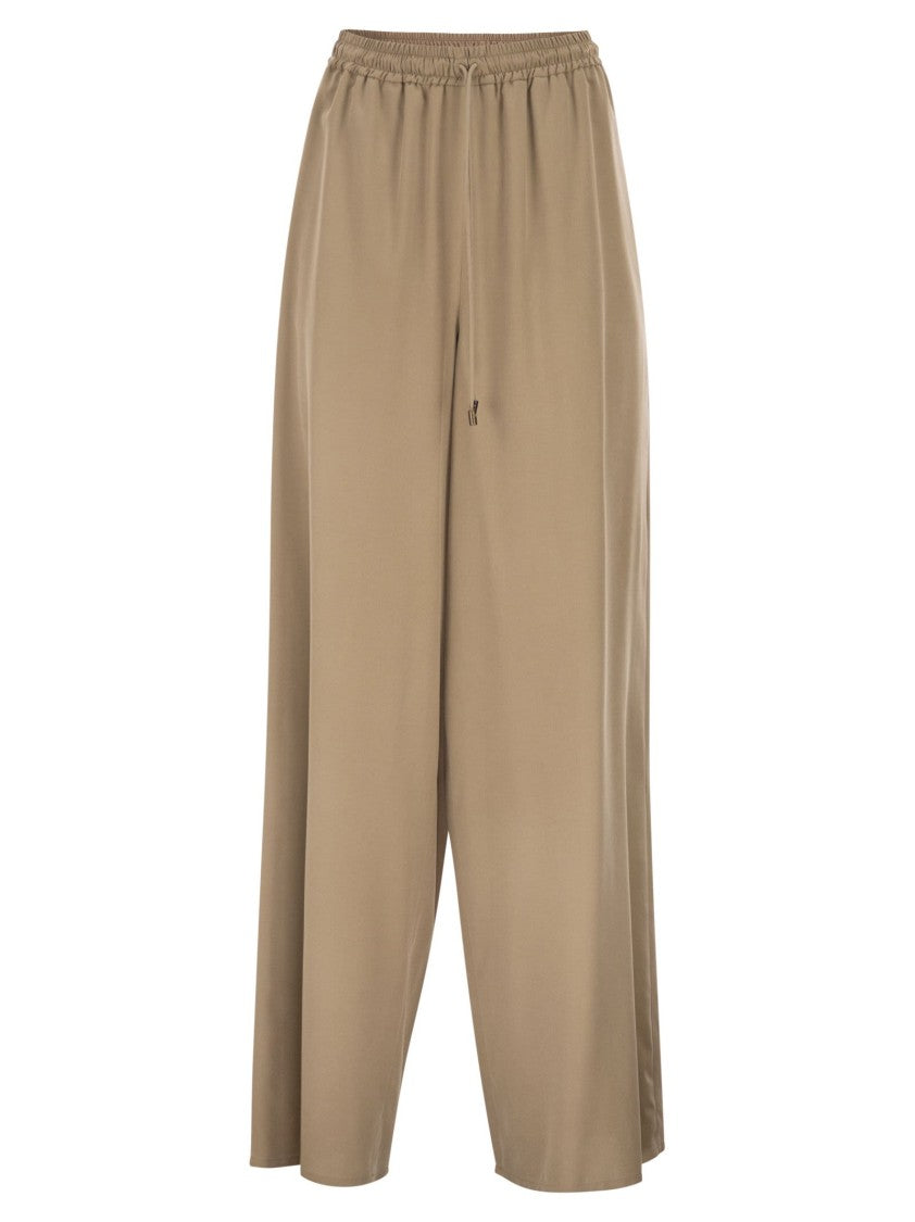 Max Mara Mxmgenero - Wide-Leg Trousers In Washed Silk