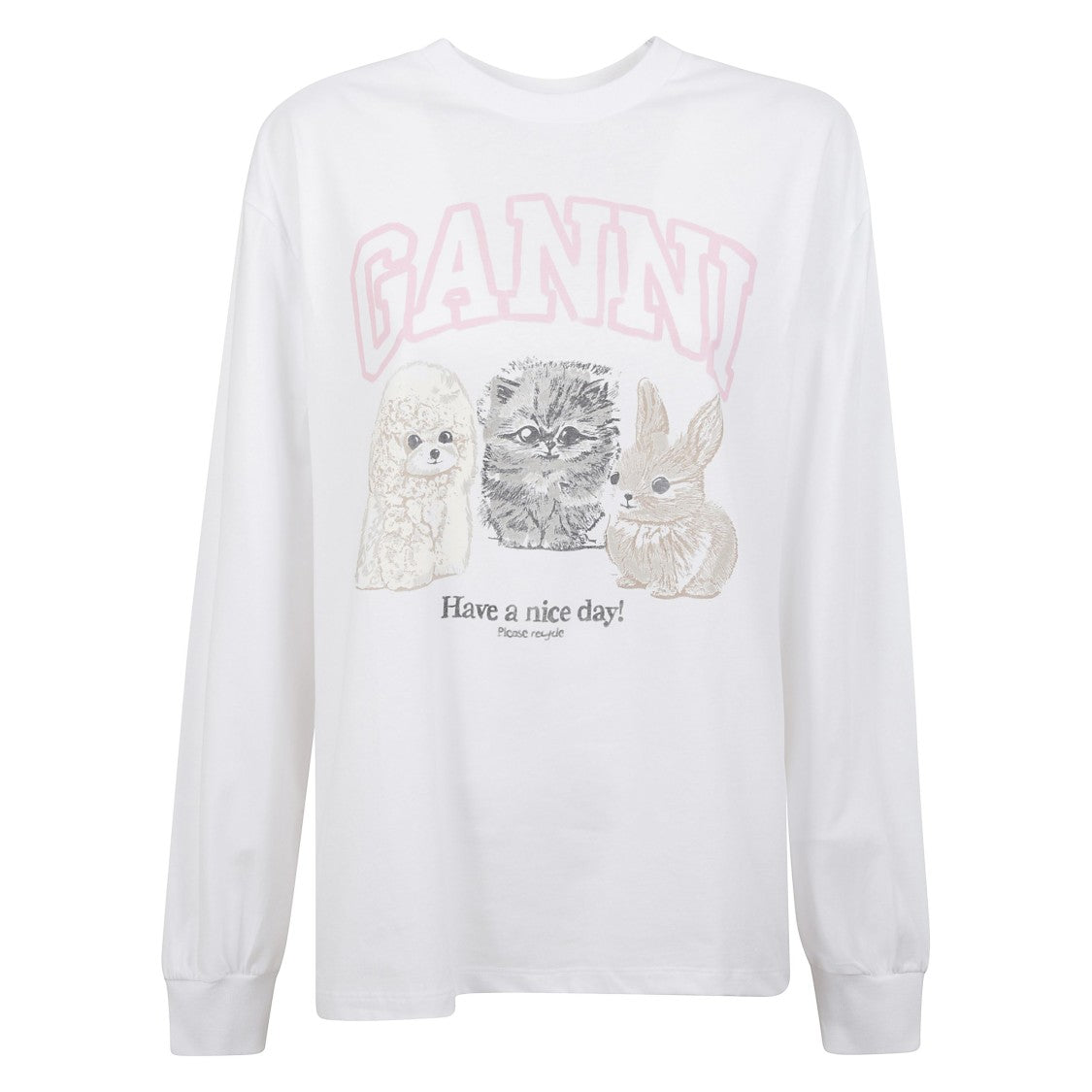 Ganni Oversized Animal Print Sweatshirt