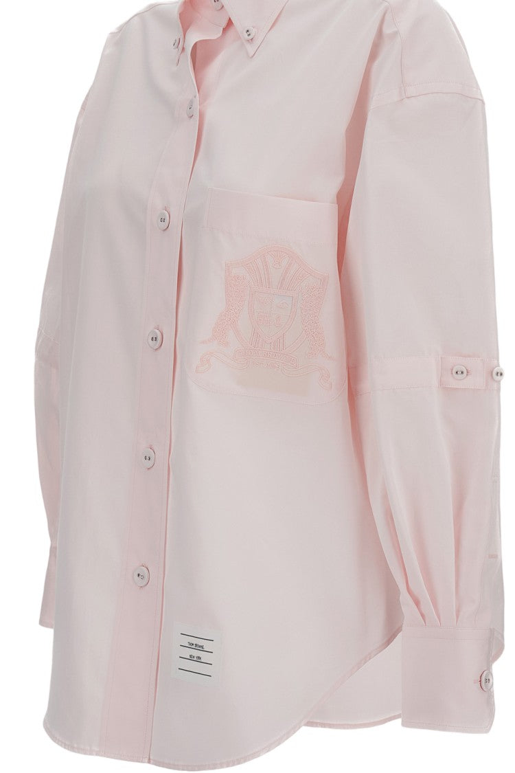 Thom Browne Supersized Long Sleeve Point Collar Shirt