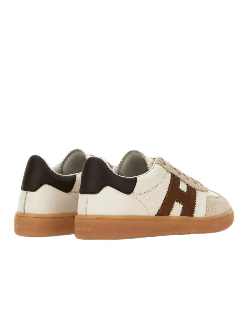 Hogan Low-Top Sneakers With Beige Suede Toe Cap