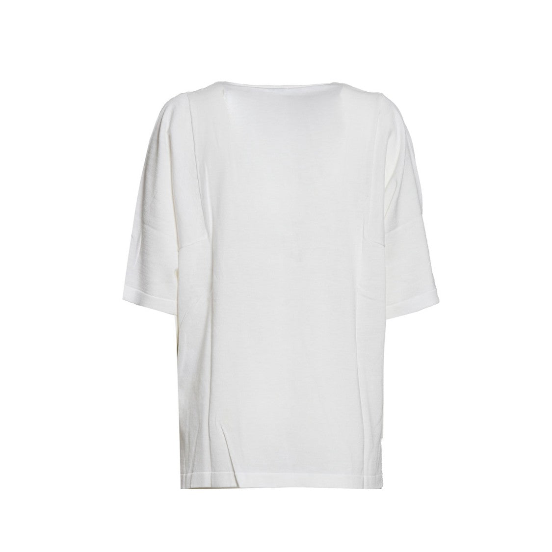 Aspesi Natural White Cotton Silk Knit T-Shirt