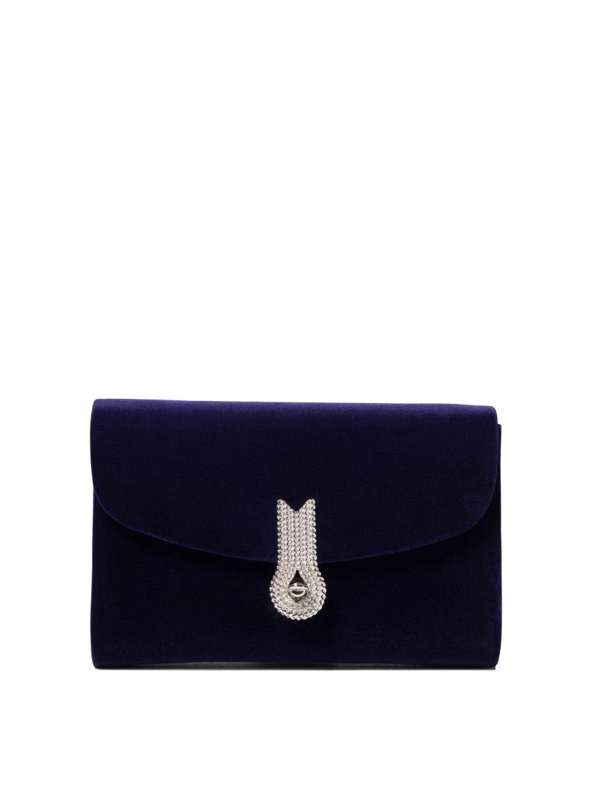 Amato Daniele Blue Satin Crossbody Bag