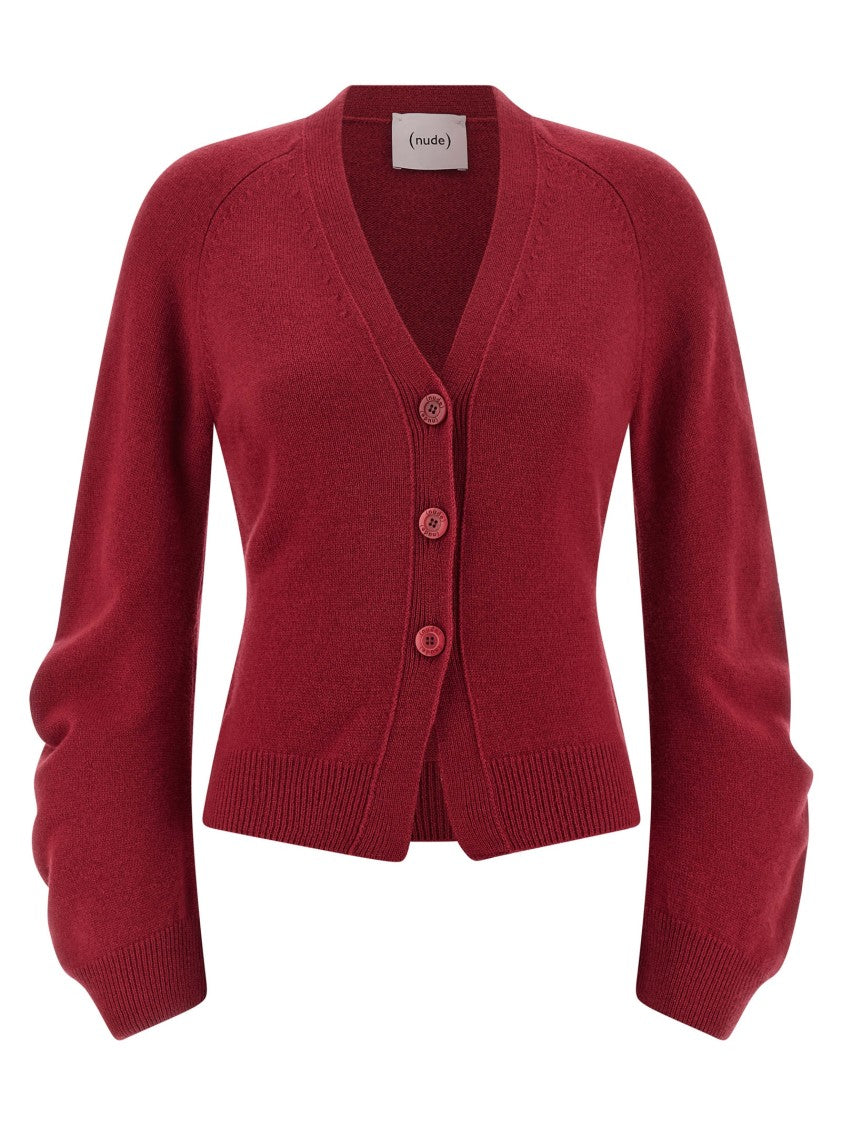 Nude Curved Sleeves Cardigan