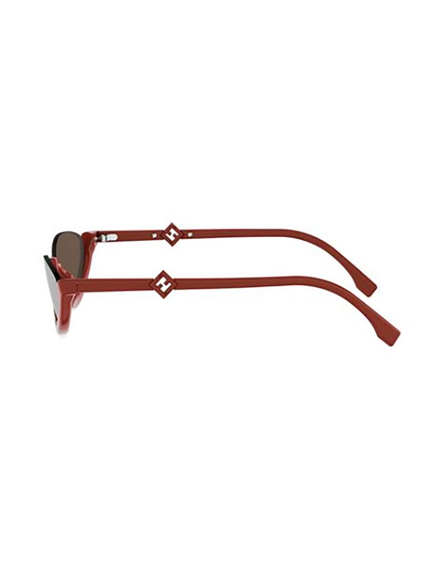 Fendi Reddish-Brown Fe40178u Cat-Eye Glossy Sunglasses