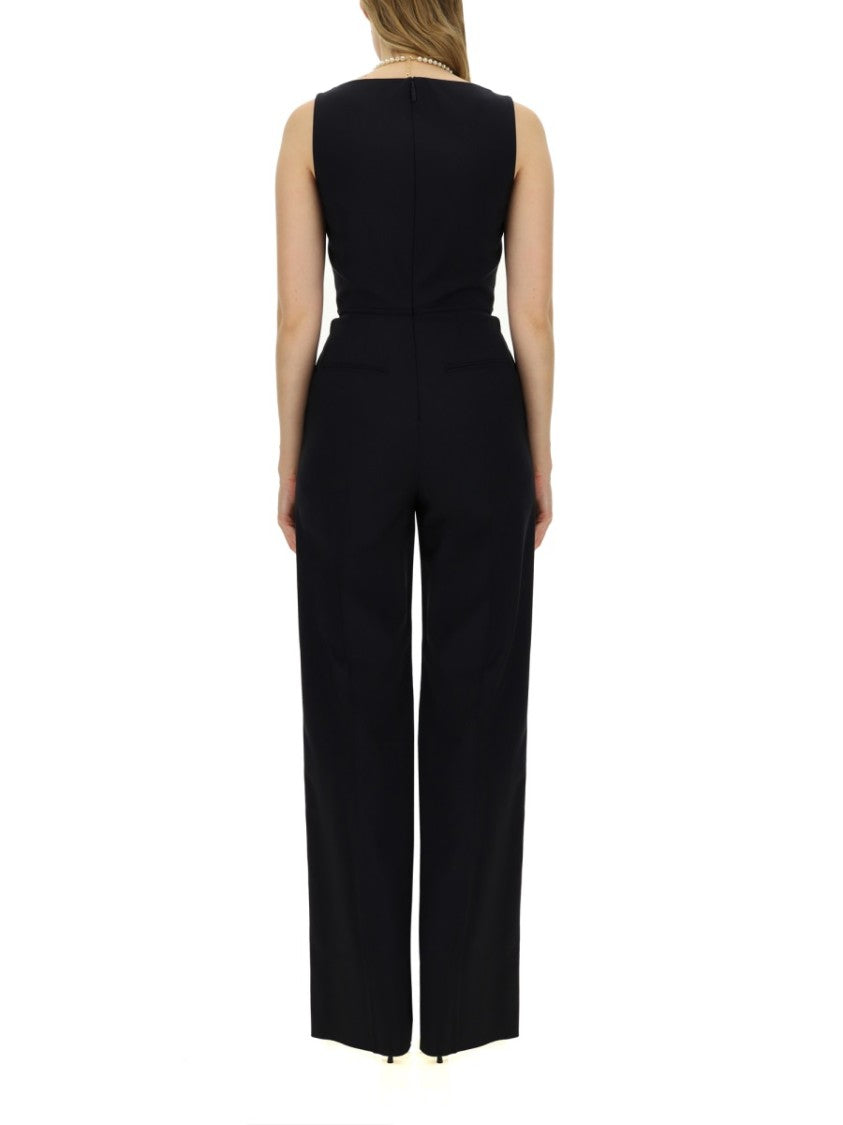 Valentino Jumpsuit With V Detail And Wide-Leg Silhouette
