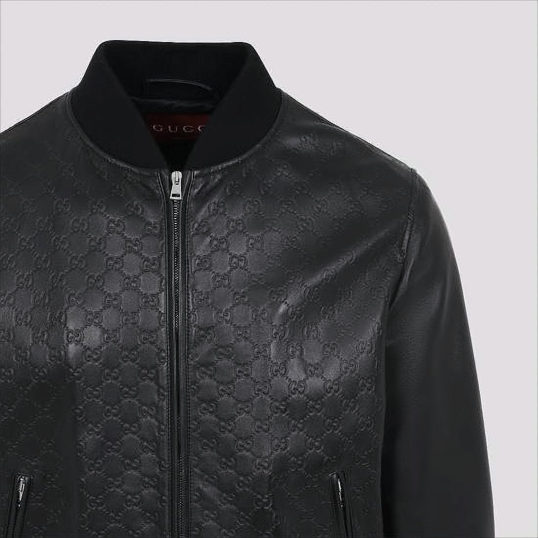 Gucci Textured Leather Bomber Jacket