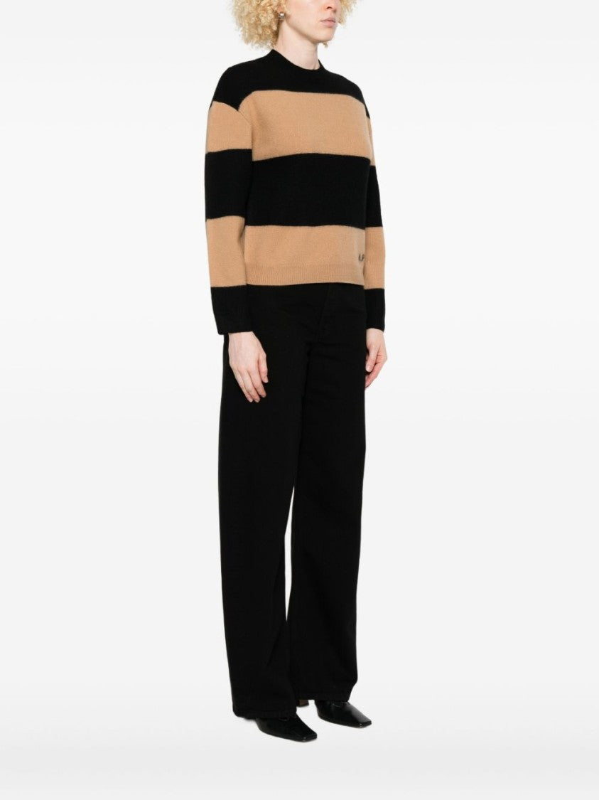 A.P.C. Knitted Sweater With Striped Pattern And Embroidered Logo