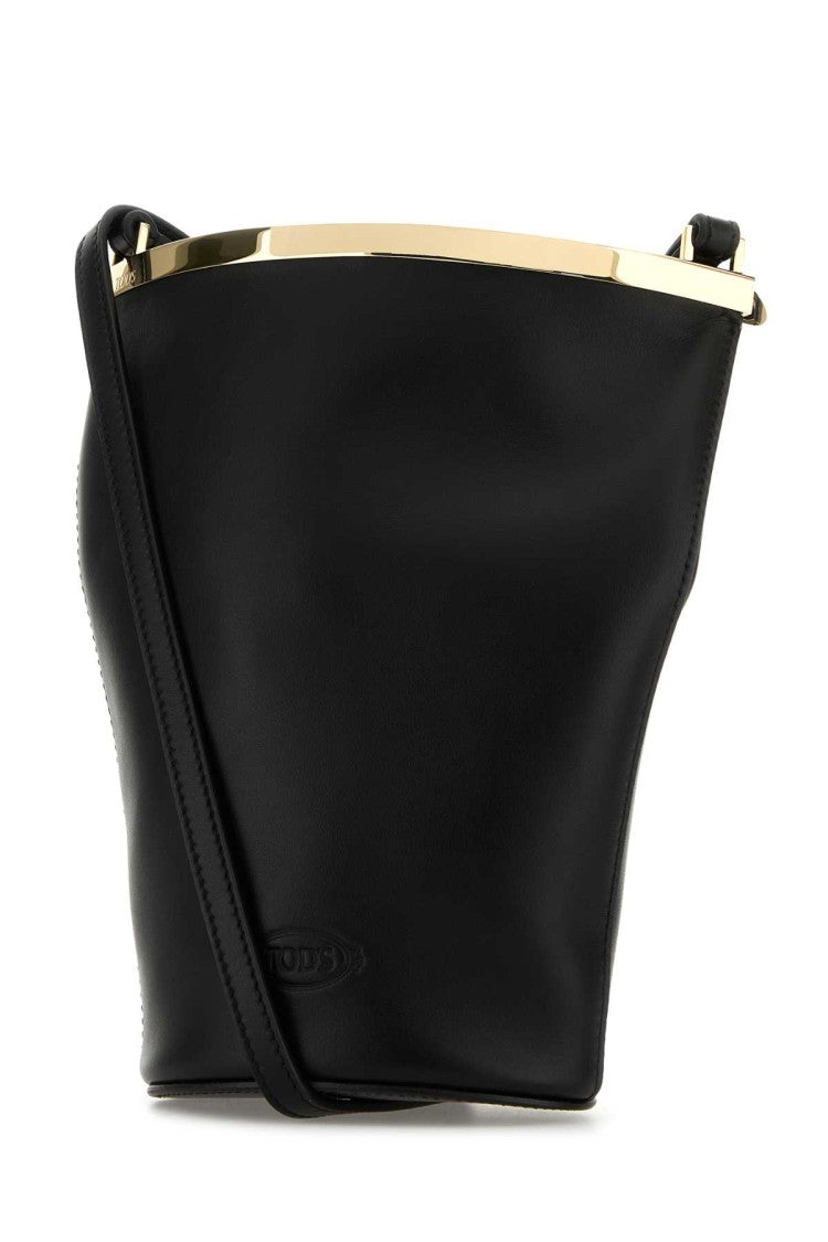 Tod's Black Leather Magenta Bucket Bag