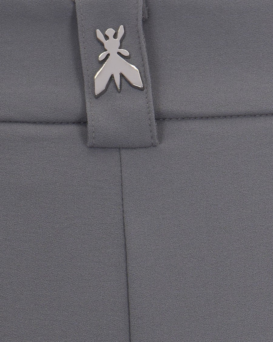 Patrizia Pepe Palazzo Pants In Smooth Reef Grey Crêpe Sablé