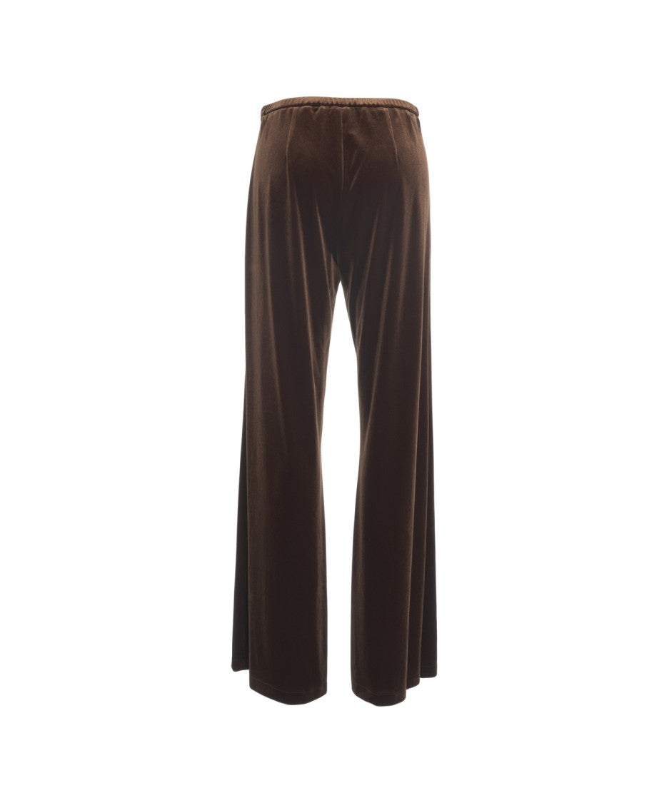 Gender Velvet Wide-Leg Trousers With Fluid Cut