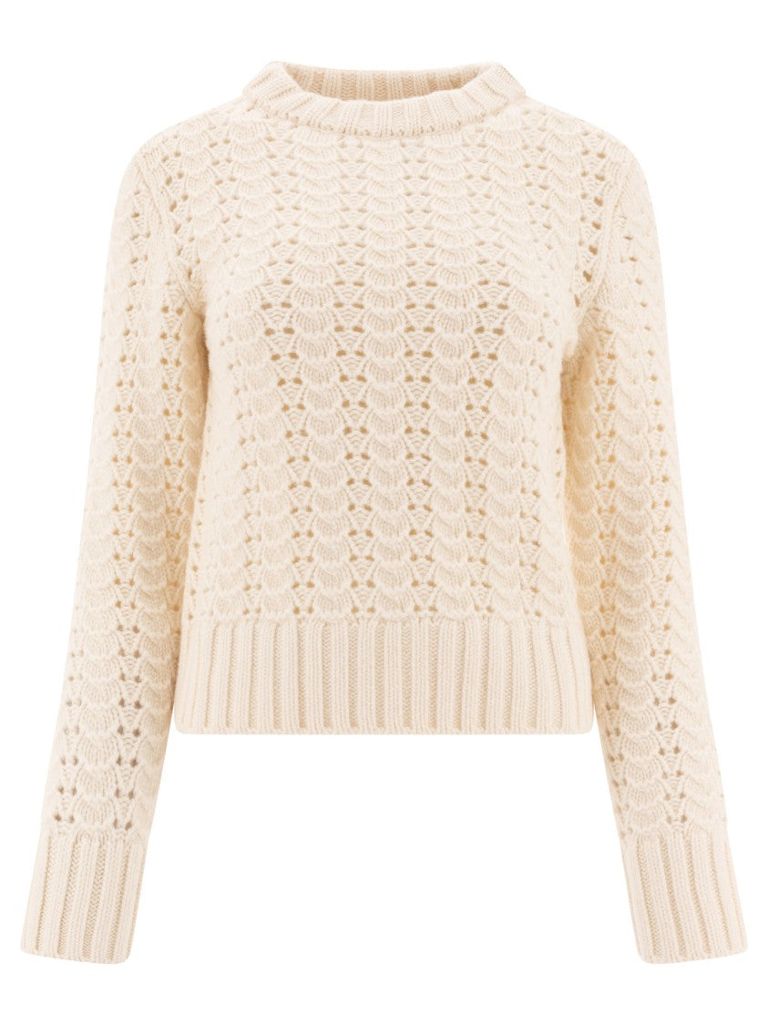 Aspesi Pointelle Knit Crew Neck Sweater