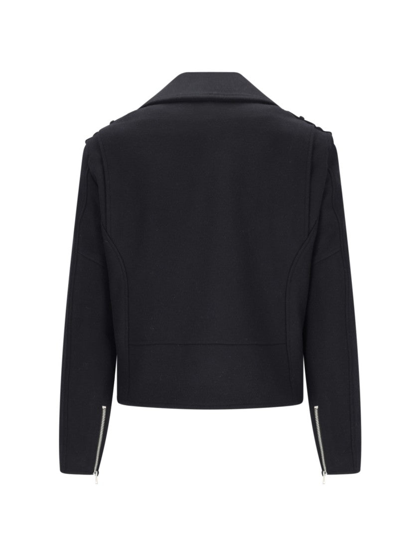 Balmain Wool Biker Jacket – Black