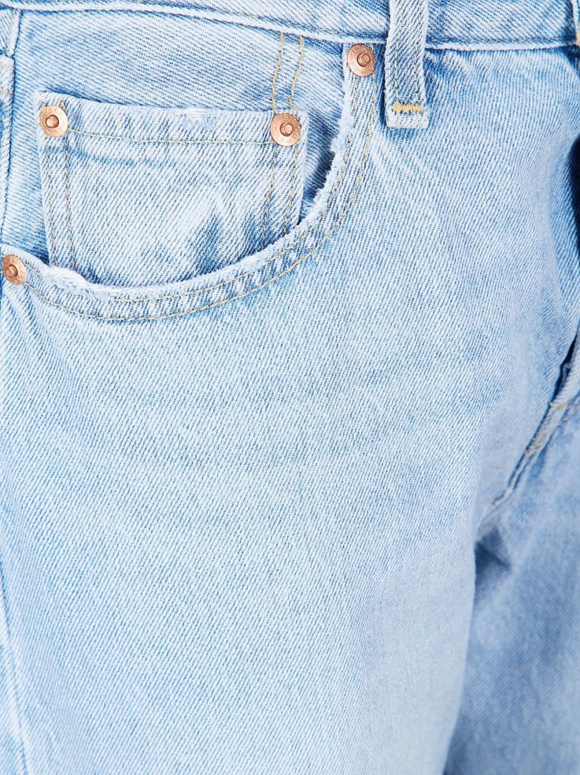 Levi's Light Blue Jeans With Button Fly And Straight Leg Cut
