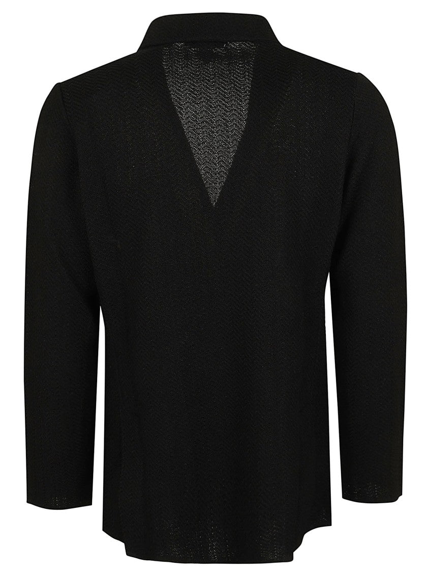 Lardini Double-Breasted Knit Blazer With Peak Lapel And Textured Finish