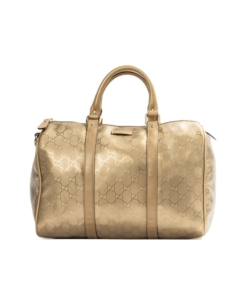 Gucci Boston Medium Crystal Gg Supreme Gold