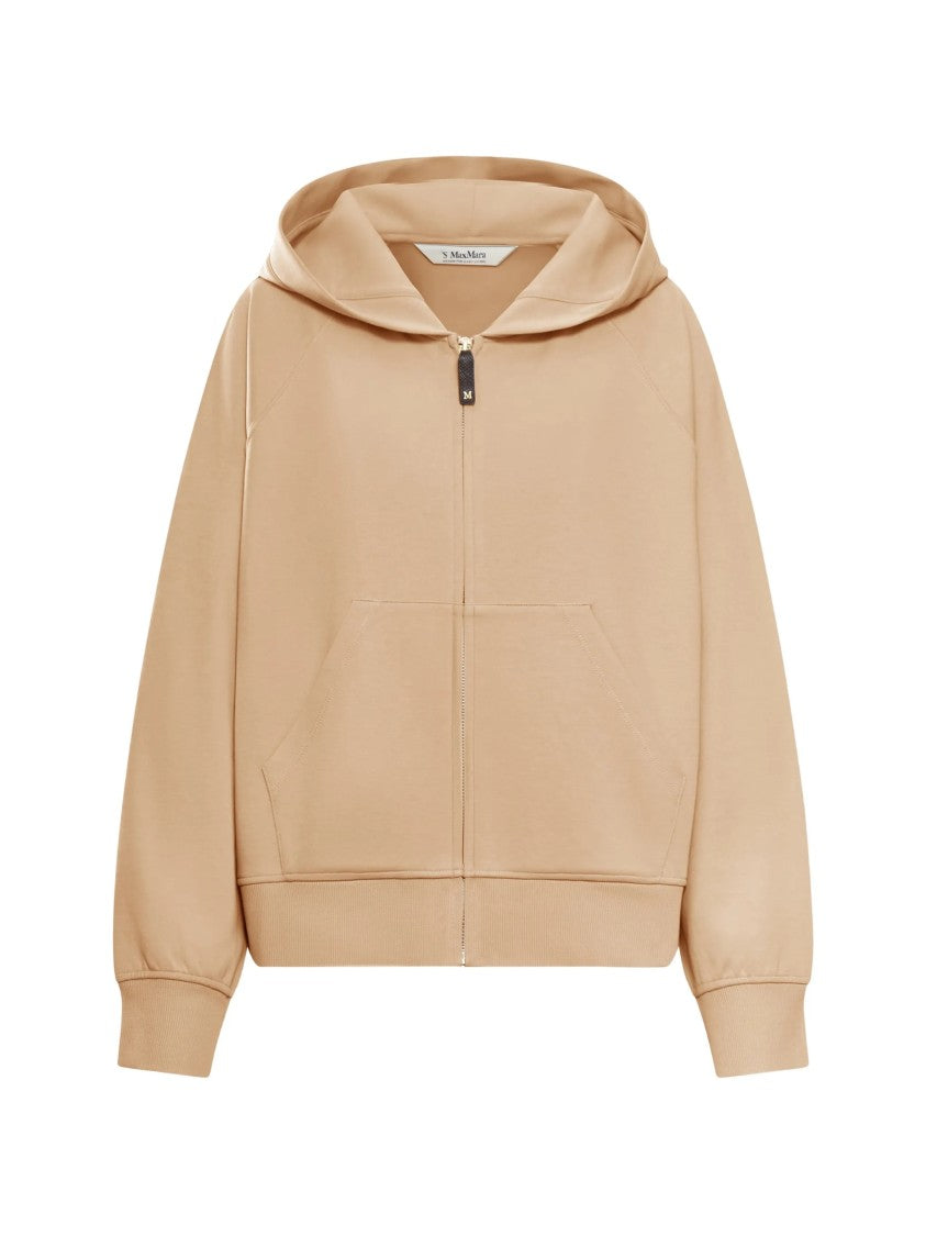 Max Mara Black Smmalma Cropped Zip Hooded Hoodie